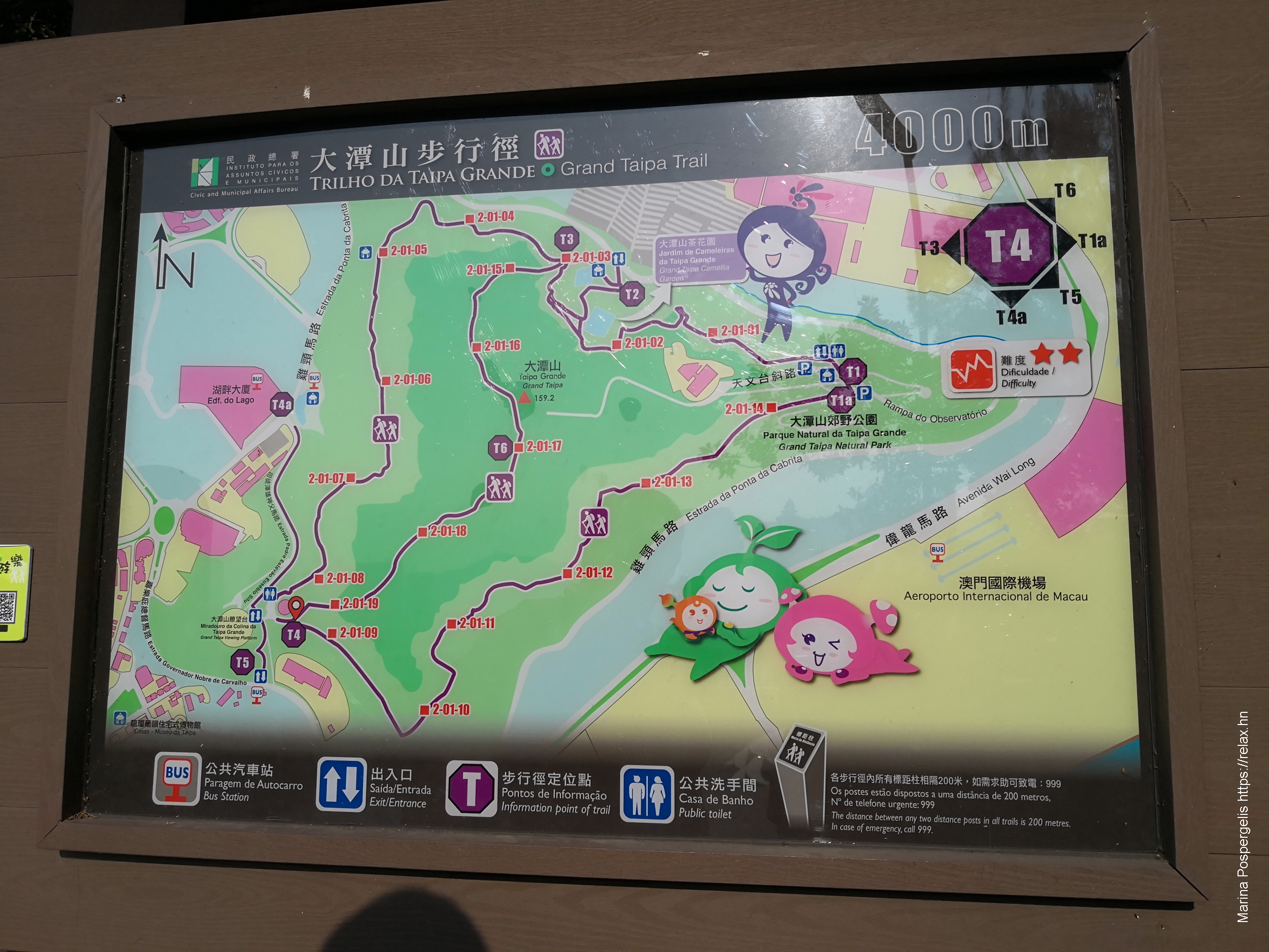 Карта хайкинговой трассы Grand Taipa Trail